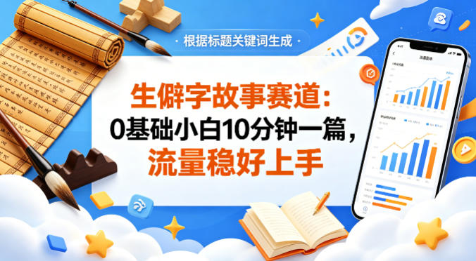 公众号流量主——生僻字故事赛道，流量稳，好上手，0基础小白也能10分钟一篇-空域资源网