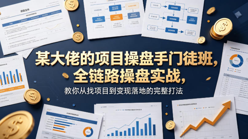 某大佬的项目操盘手门徒班，全链路操盘实战，教你从找项目到变现落地的完整打法-空域资源网