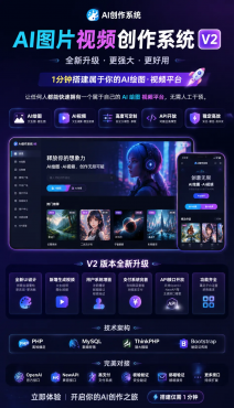 【全网首发】AI图片视频创作系统V2版本-空域资源网