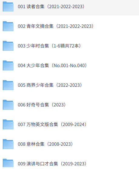 杂志大合集（读者、青年文摘、意林、商界少年等等）-空域资源网