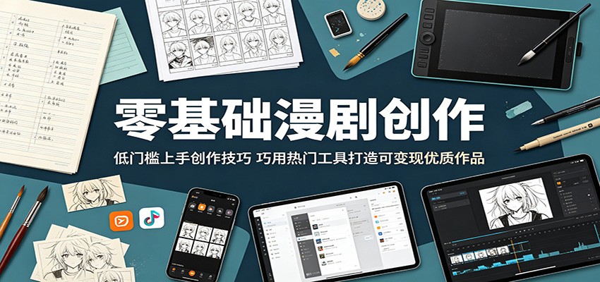 零基础漫剧创作：低门槛上手创作技巧，巧用热门工具打造可变现优质作品-空域资源网