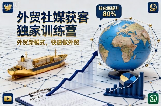 外贸社媒获客独家训练营，外贸新模式，快速做外贸(更新26年6月)-空域资源网