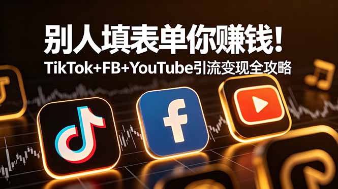 别人填表单你赚钱！TikTok+FB+YouTube 引流变现全攻略【原创双语字幕】-空域资源网