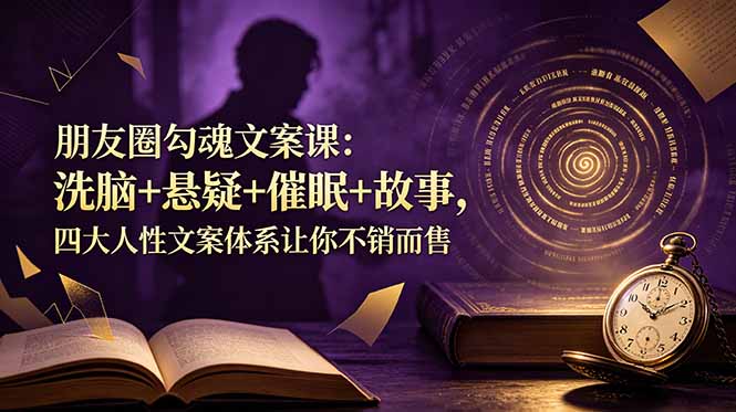 朋友圈勾魂文案课：洗脑+悬疑+催眠+故事，四大人性文案体系让你不销而售-空域资源网