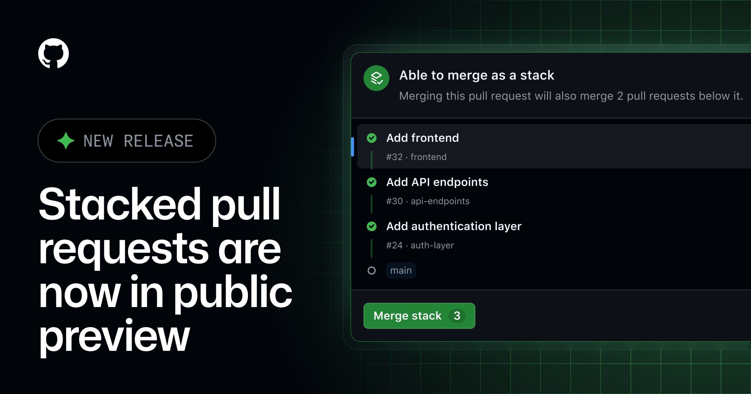GitHub 堆叠式拉取请求进入公开预览