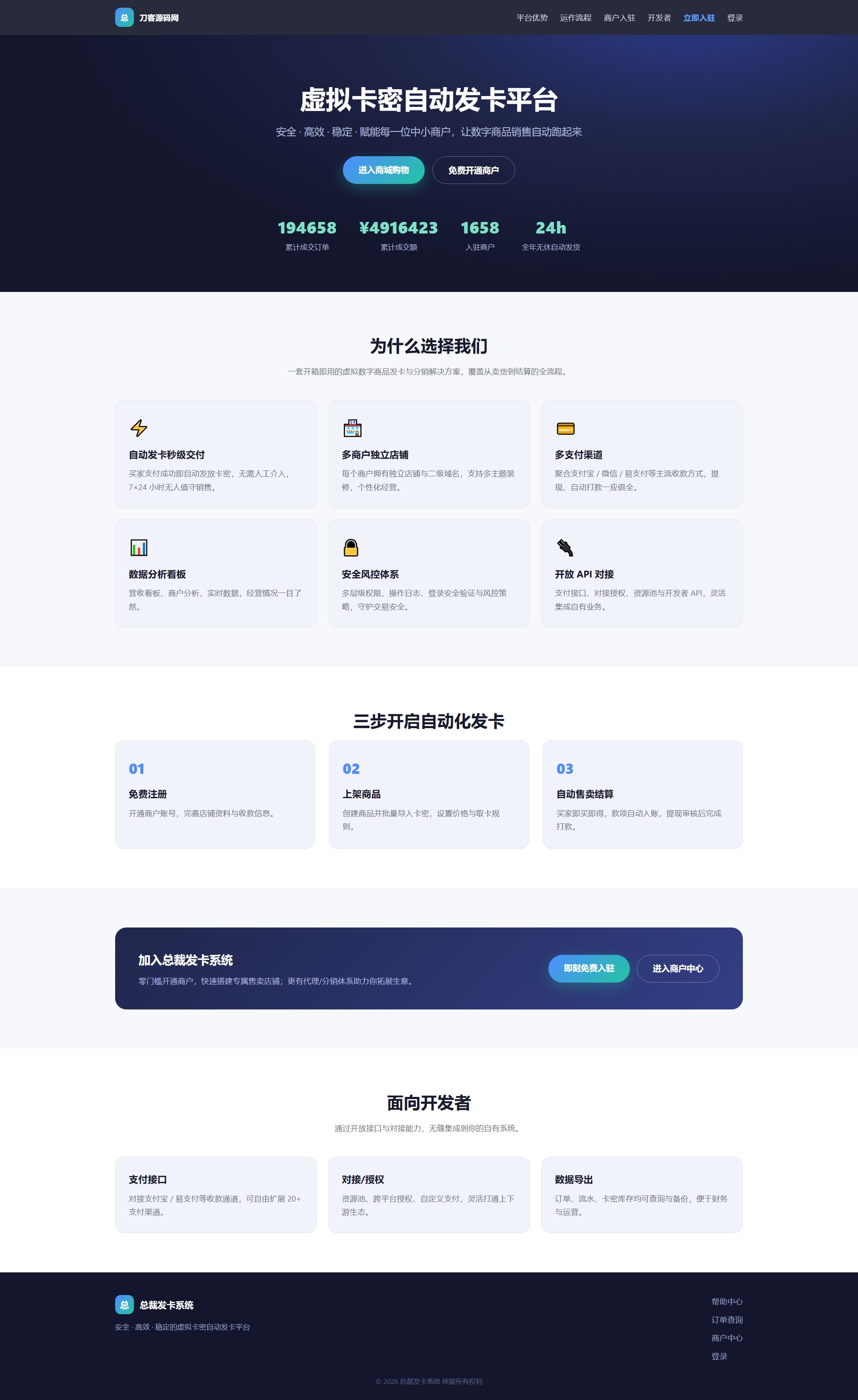 总裁自动发卡系统源码-空域资源网