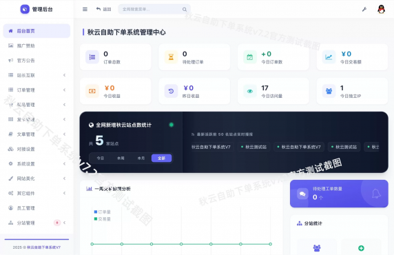 全网首发 彩虹云商城二开重构版源码 秋云自助下单系统V7.2版-空域资源网